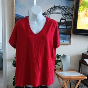 Women's Within Red V-Neck Top Size Large Petite